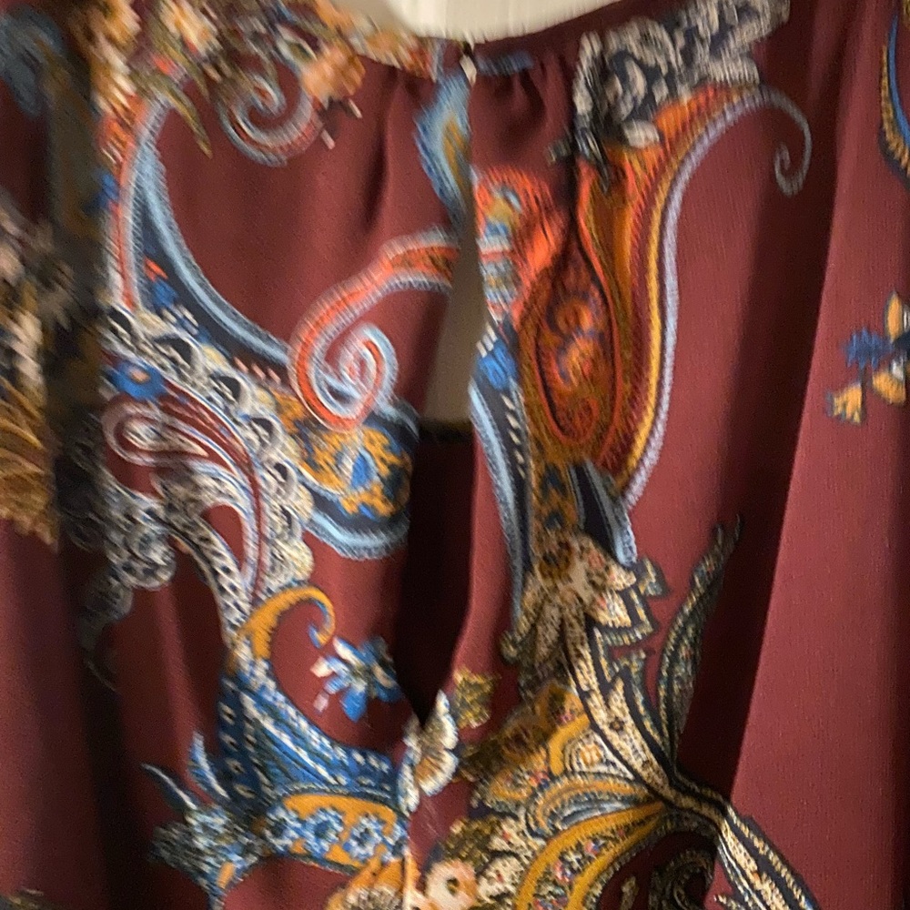 Westport Burgundy Floral Midi Dress - Picture 6 of 6